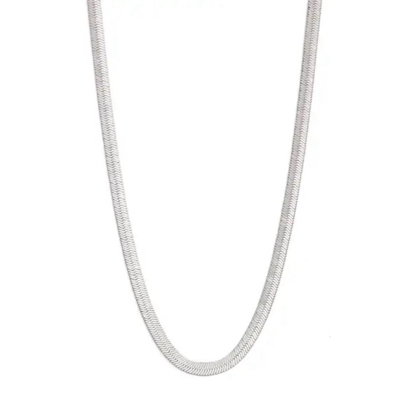 Nordstrom Jewelry - Nordstrom Herringbone Chain Rhodium Necklace